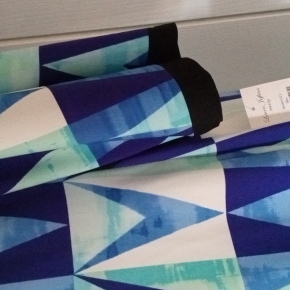 💙 Laura Jeffries Modern Blue Abstract Print Shift Dress Plus Size 16| NW - Picture 5 of 8